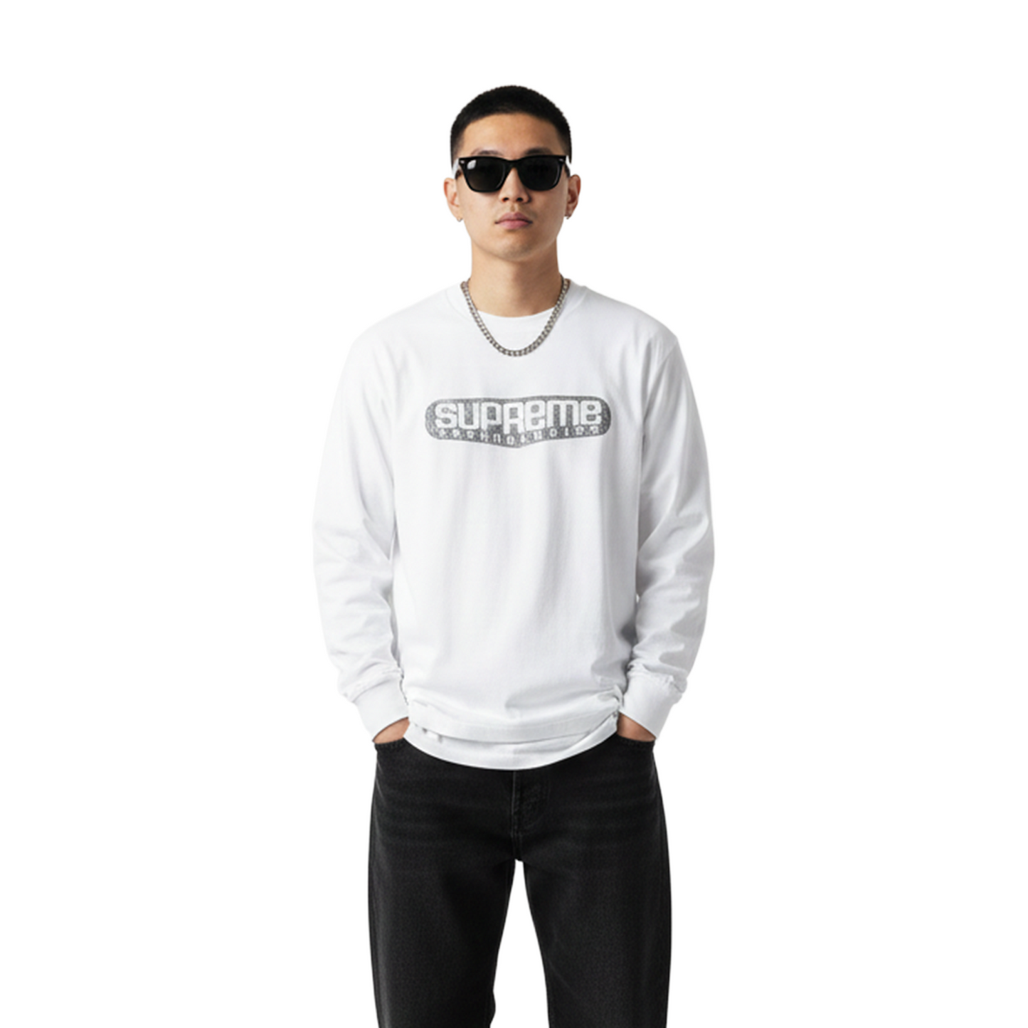 Supreme Tech Long Sleeved Tee White (SS19)