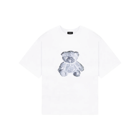 We11done Pearl Necklace Teddy Print Tee White