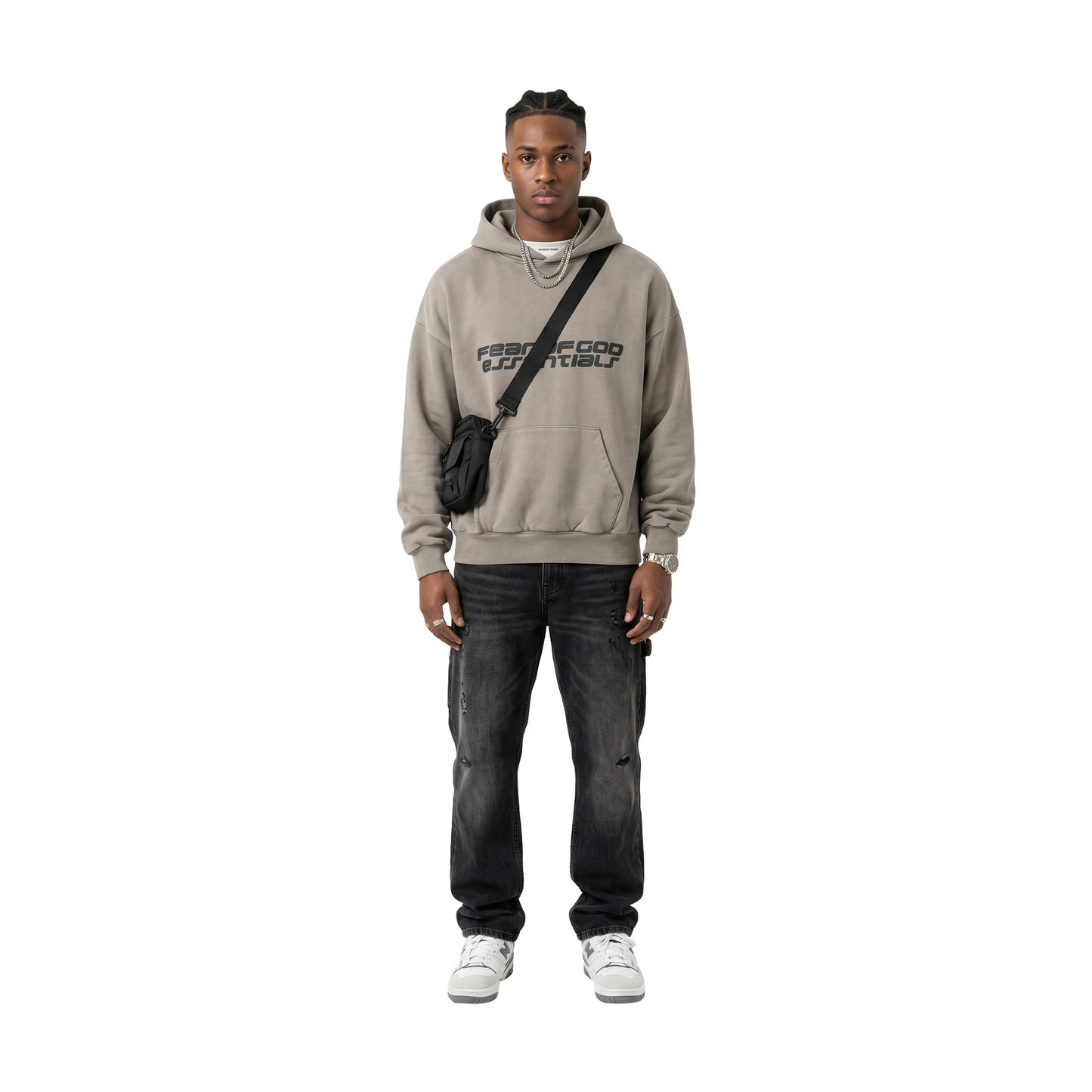 Fear of God Essentials 90s Hoodie Smoke Grey (FW25)
