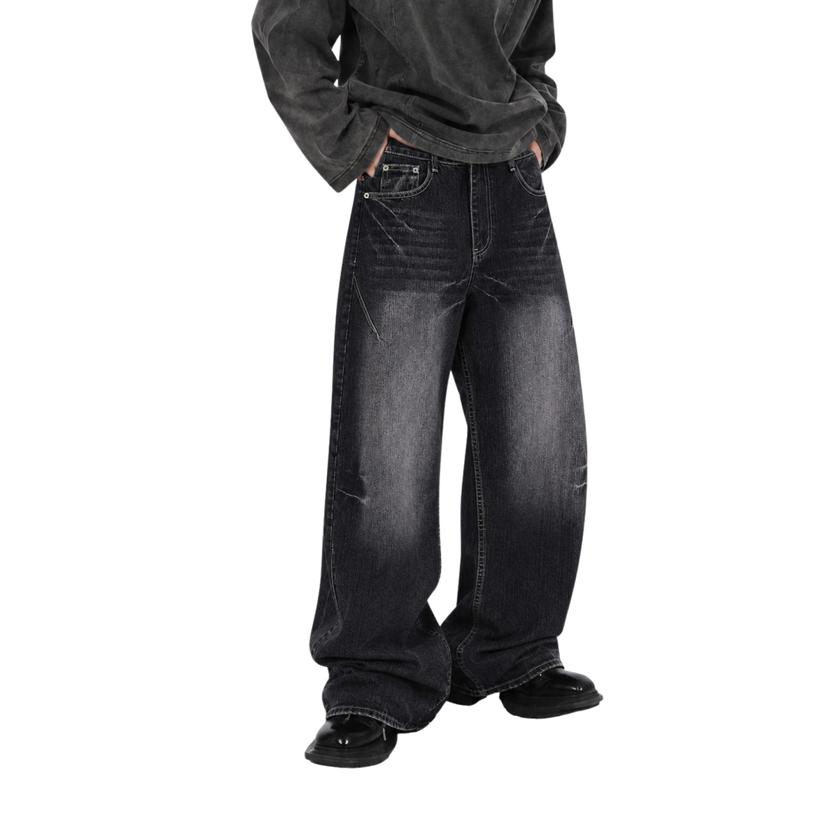 RAW/21 Wide Slub Denim Pants Black (SS26)
