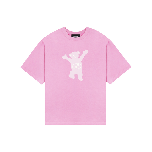 We11done Teddy Bear Print Oversize Tee Pink