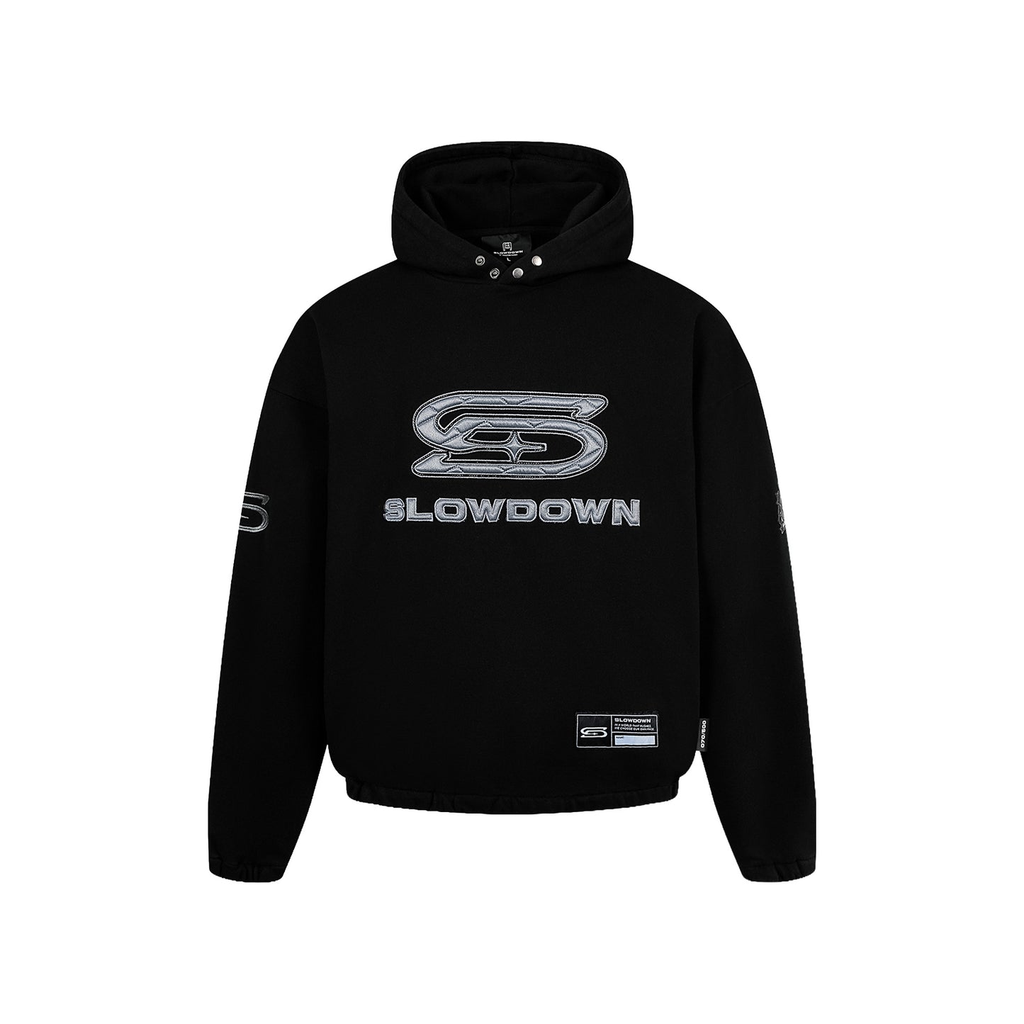 SLOWDOWN Time Out SD Quilted Logo Hoodie Black (SS26)