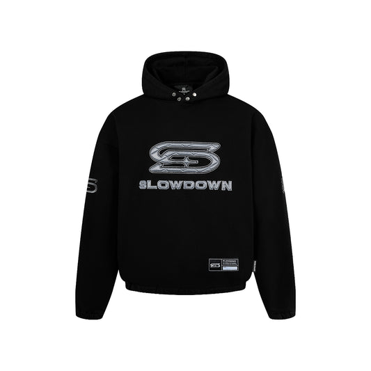 SLOWDOWN Time Out SD Quilted Logo Hoodie Black (SS26)