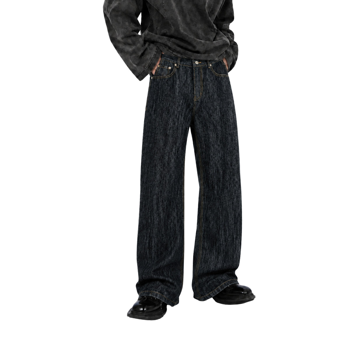 RAW/21 Aero-Form Wide Straight Cut Jeans Black (SS26)