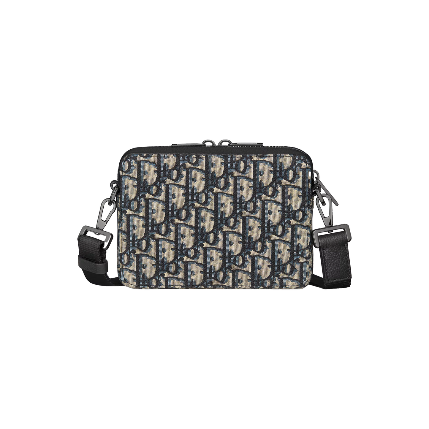 DIOR Zipped Pouch with Strap Beige and Black Dior Oblique Jacquard (SS24)