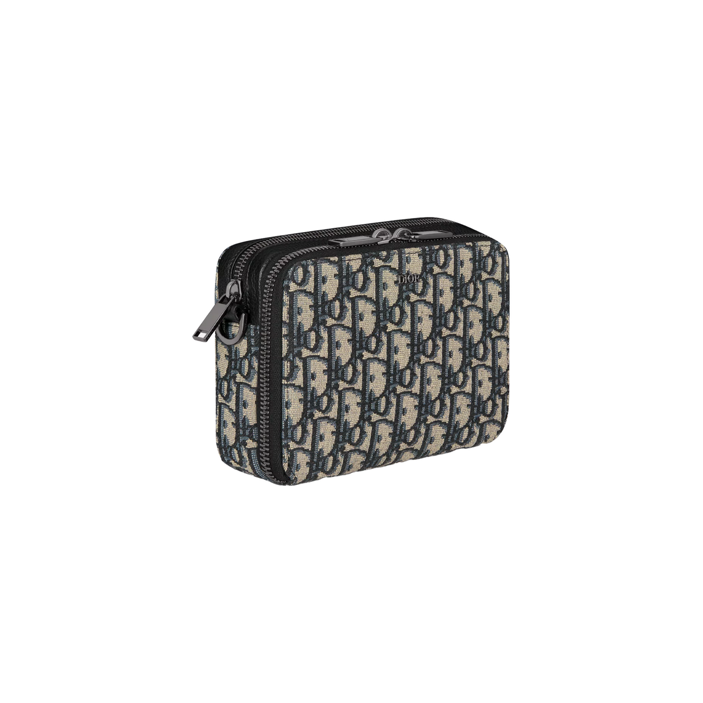 DIOR Zipped Pouch with Strap Beige and Black Dior Oblique Jacquard (SS24)