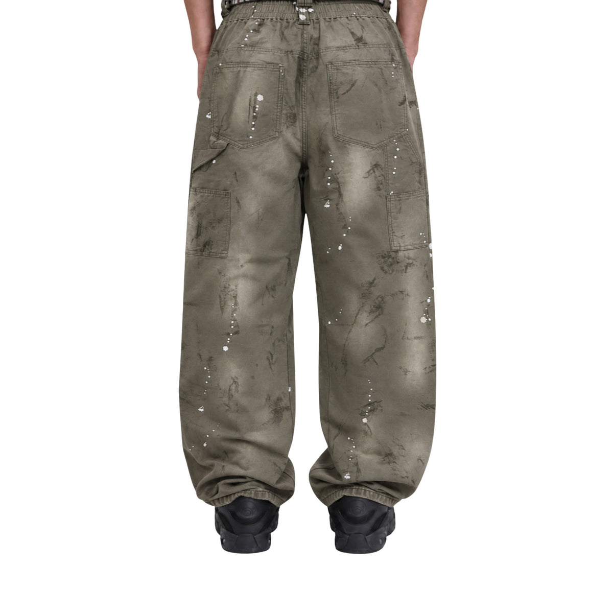 RAW/21 Paint Spatter Double Knee Jeans Light Olive (SS26)