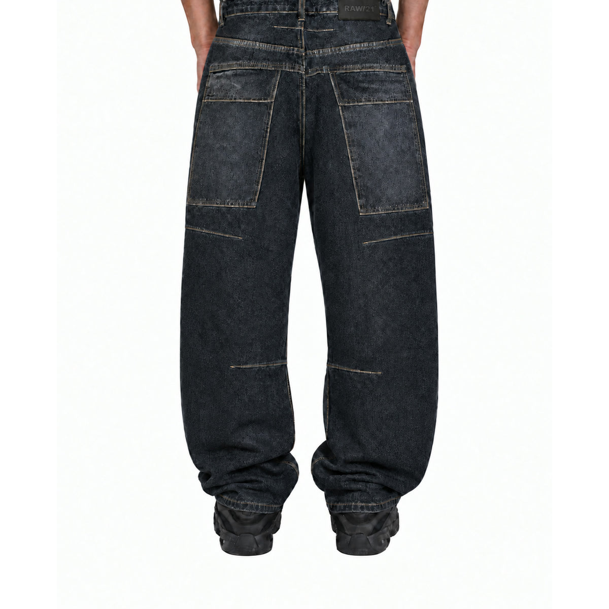 RAW/21 Frontload Utility Baggy Denim Jeans Black (SS26)