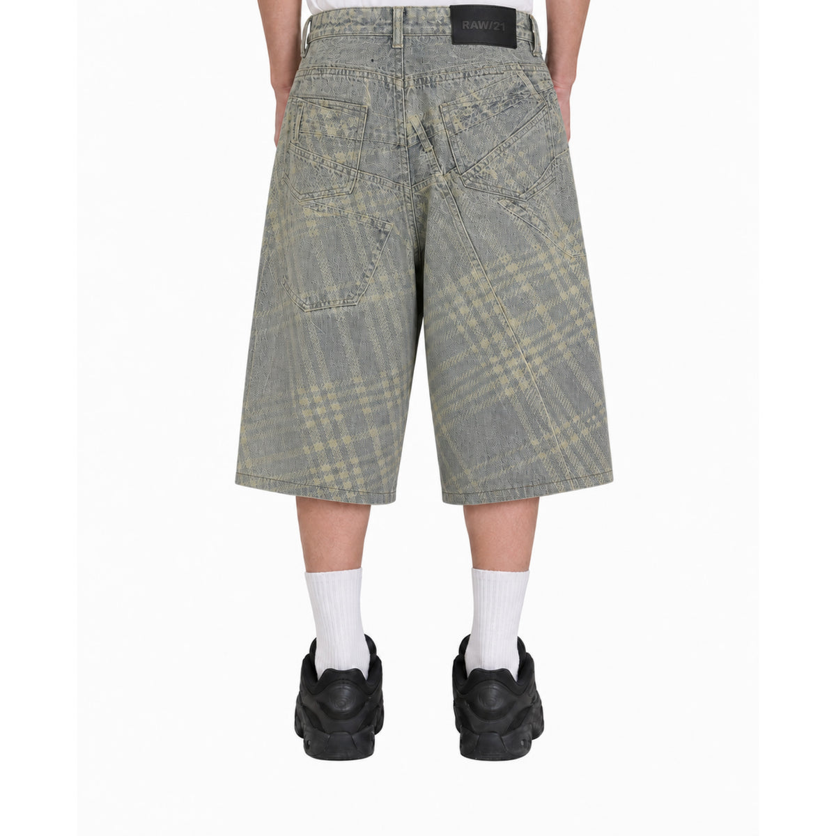 RAW/21 Split Print Denim Jorts Washed Grey (SS26)