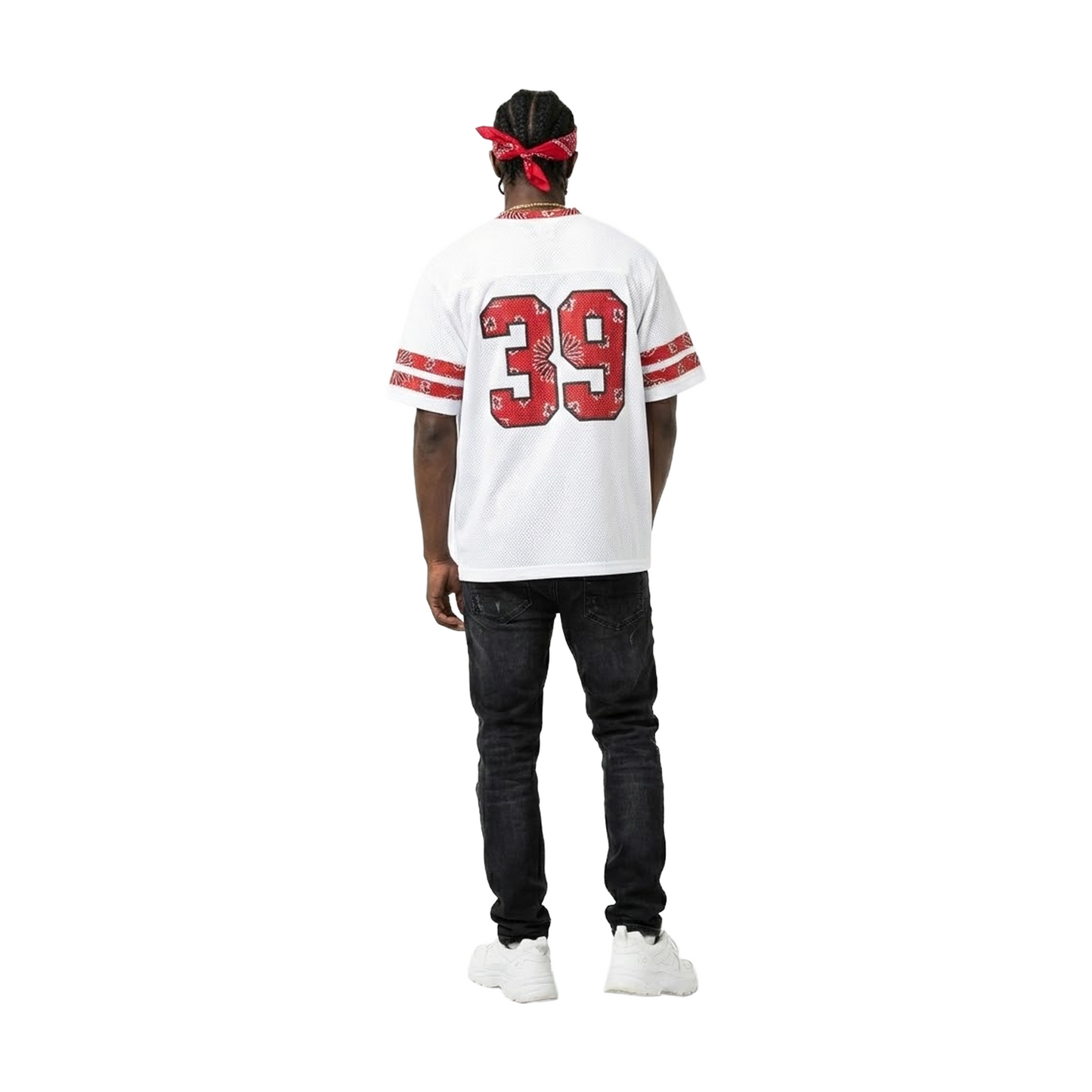 Supreme Bandana Football Jersey White (SS25) – STEALPLUG KL Supreme Bandana Football Jersey White (SS25) – STEALPLUG KL