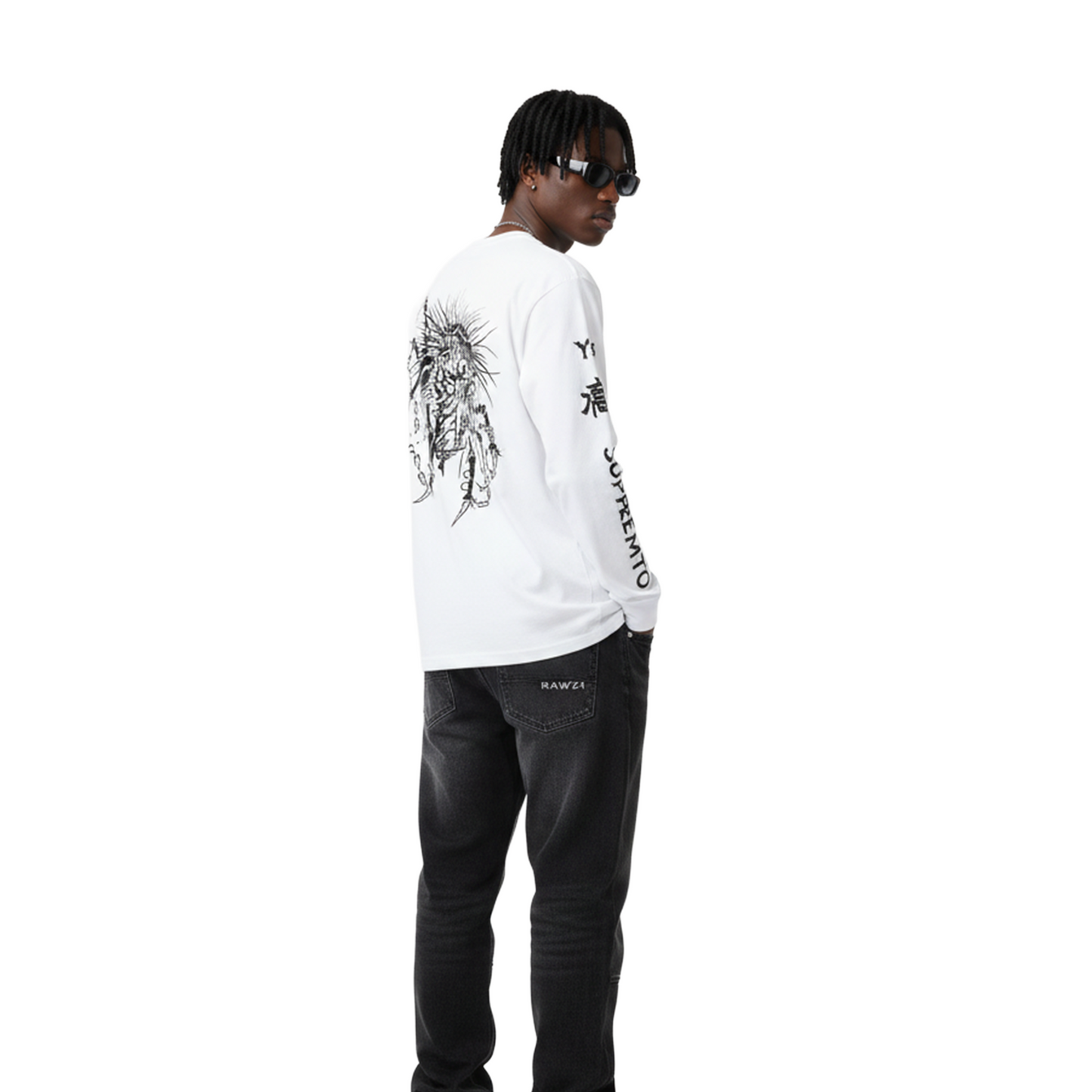 Supreme Y's by Yohji Yamamoto Long-Sleeved Tee White (FW25)