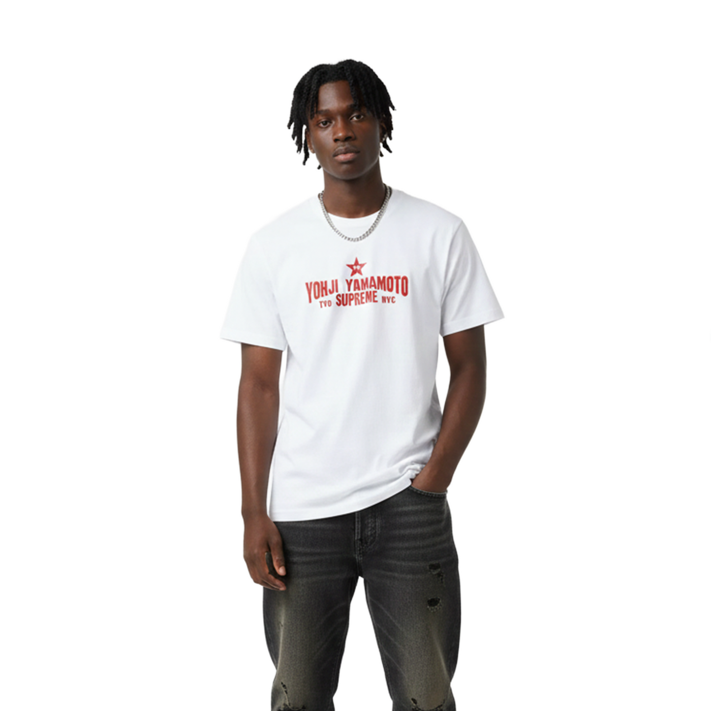 Supreme Y's by Yohji Yamamoto Star Tee White (FW25) – STEALPLUG KL Supreme Y's by Yohji Yamamoto Star Tee White (FW25) – STEALPLUG KL