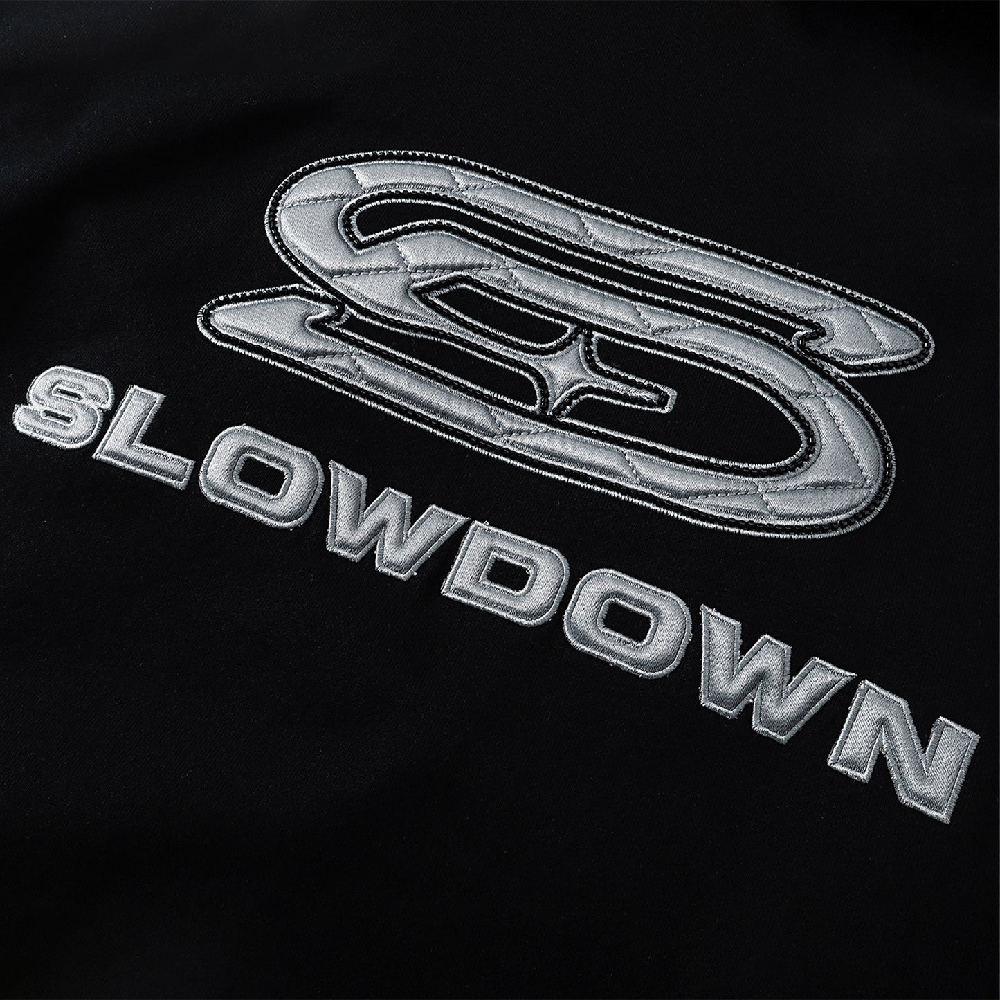 SLOWDOWN Time Out SD Quilted Logo Hoodie Black (SS26)