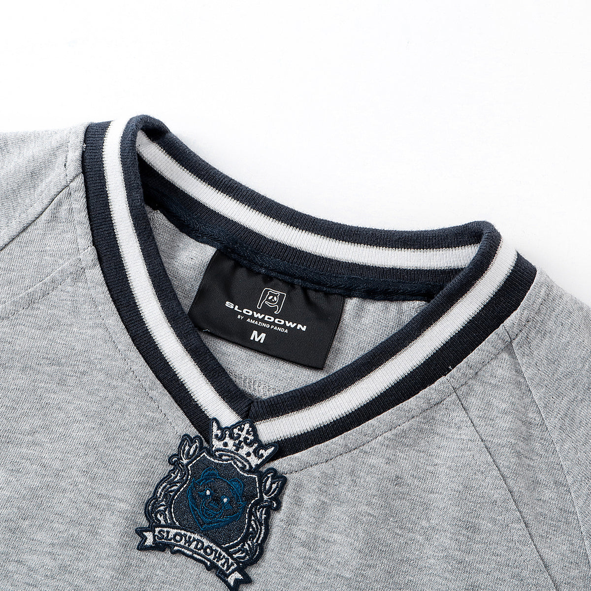 SLOWDOWN Time Out SD Quilted V-Neck Jersey Light Grey (SS26)