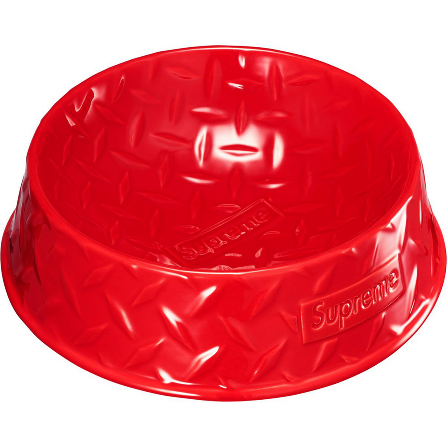 Supreme Diamond Plate Dog Bowl Red (SS23)