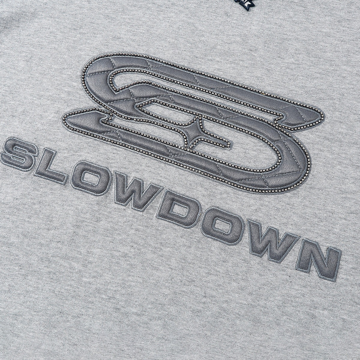 SLOWDOWN Time Out SD Quilted V-Neck Jersey Light Grey (SS26)