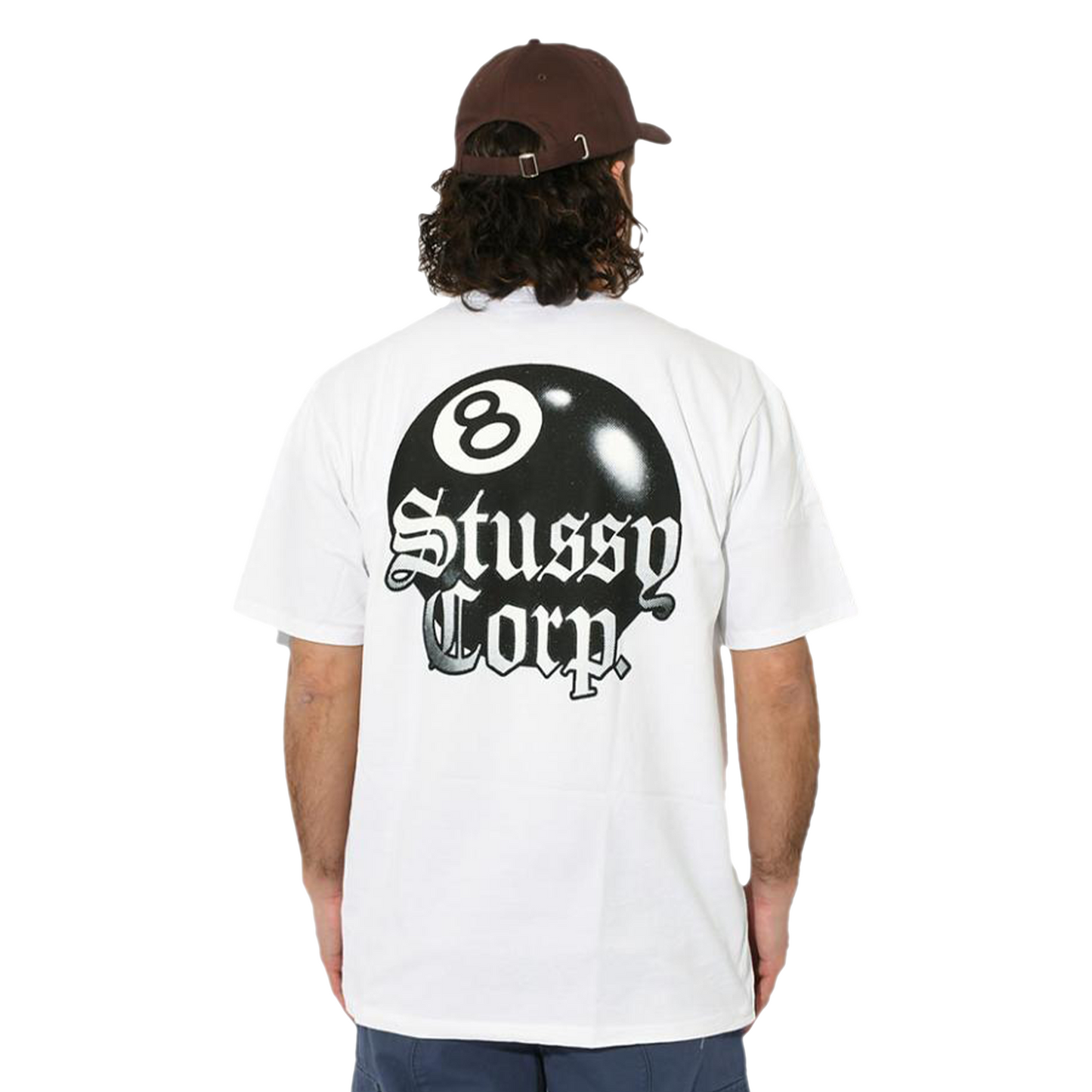 Stüssy 8 Ball Corp. Tee White