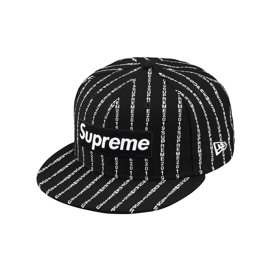 Supreme Text Stripe New Era Cap Black (SS19)