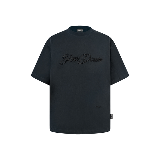 SLOWDOWN 3D Embroidery Tee Dark Blue (SS26)
