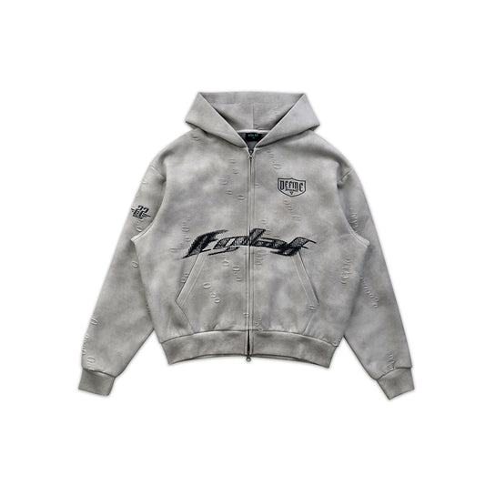 EGLAF R//W Distressed Hoodie Light Grey (FW25)