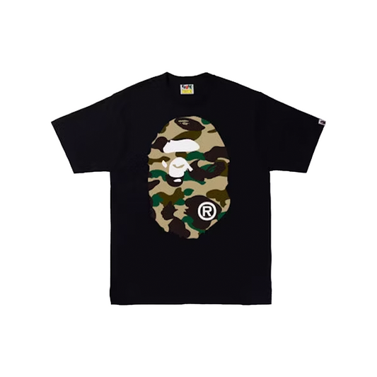 BAPE 1st Camo Big Ape Head Tee Black/Yellow (SS18)