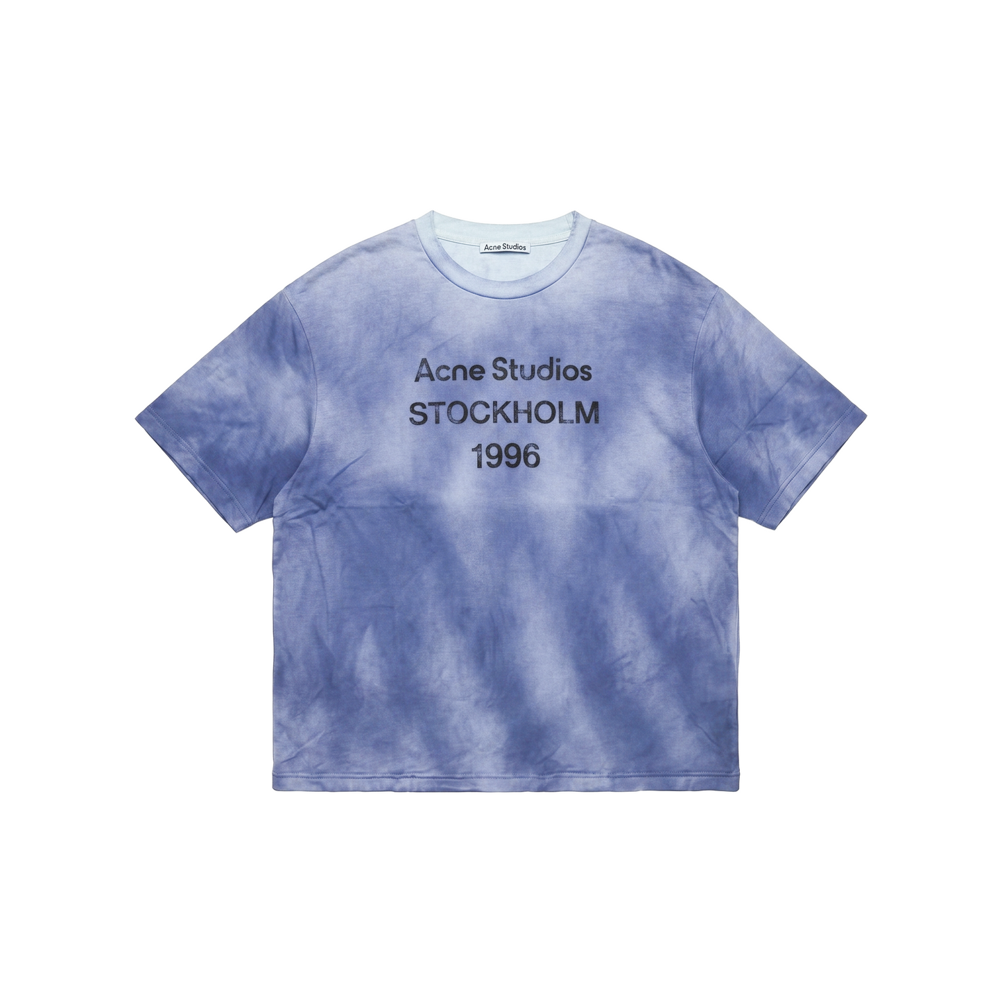 ACNE STUDIOS Exford Distressed Logo Print Tee Dusty Blue (SS25)