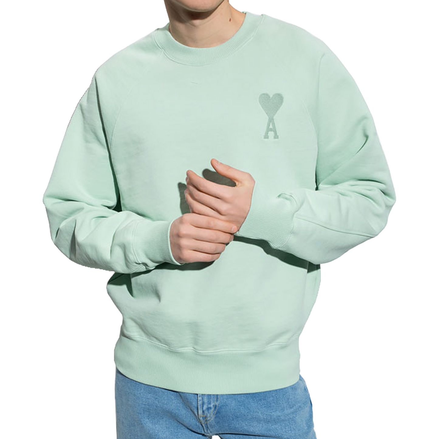 AMI PARIS ADC Tonal Boxy Fit Crewneck Aqua {SS22)