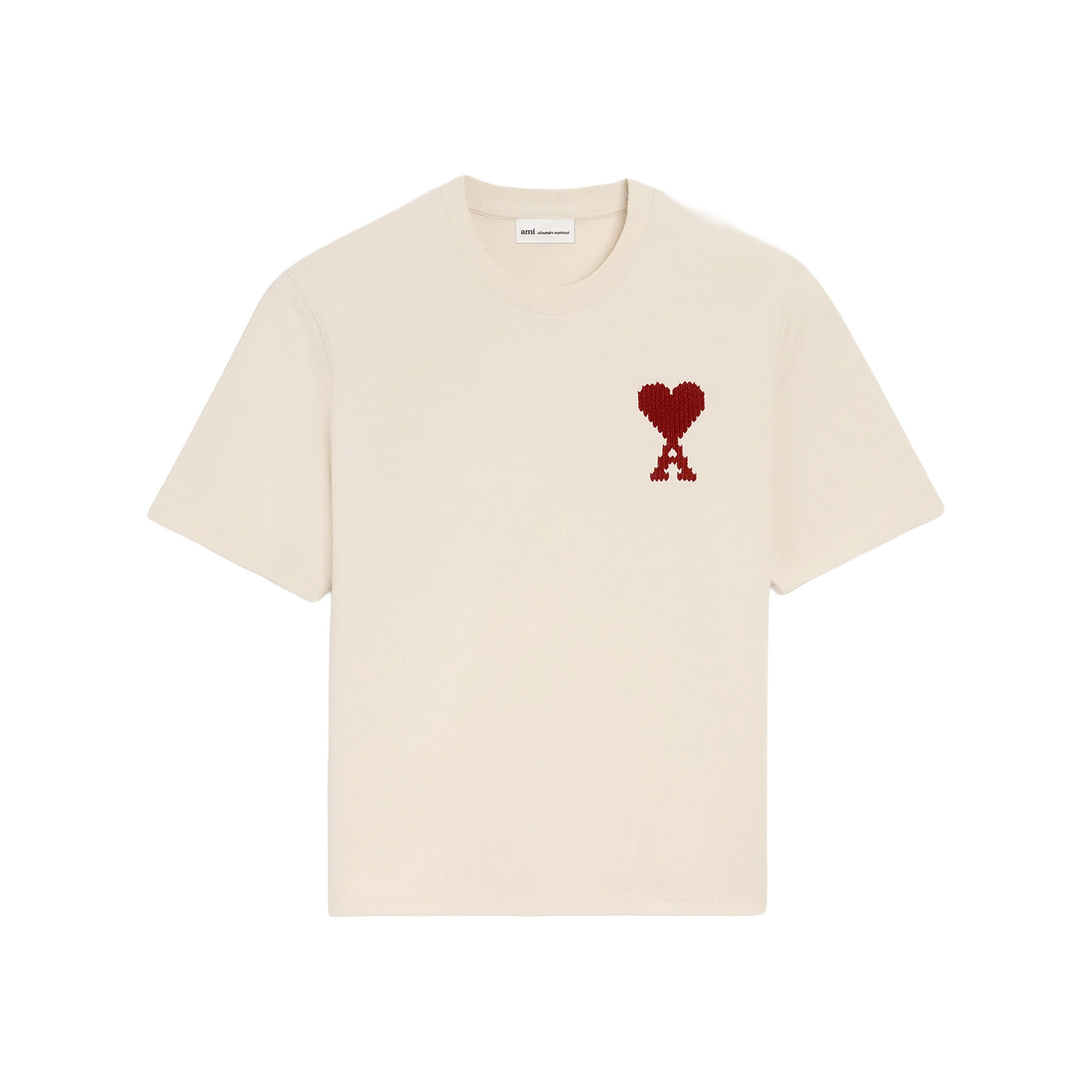 AMI PARIS Ami de Coeur Heavy Jersey Tee Moonlight/Red (SS26)