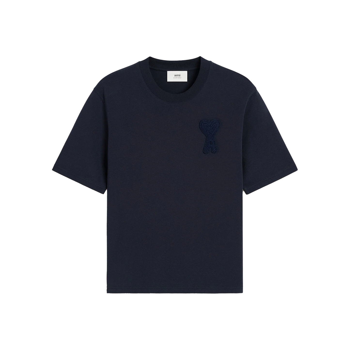 ★人気★【AMI PARIS】★de Coeur Patch T-Shir.t Anthracite★ AMI PARIS Ami de Coeur Cotton Patch Tee Navy (SS25