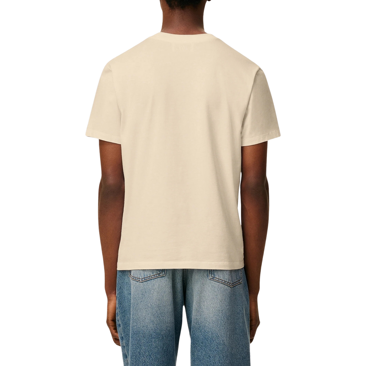 AMI PARIS Contrasted ADC Tee Café Crème (SS25)
