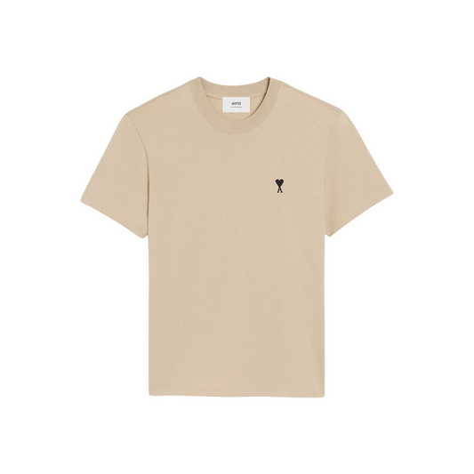 AMI PARIS Contrasted ADC Tee Café Crème (SS25)