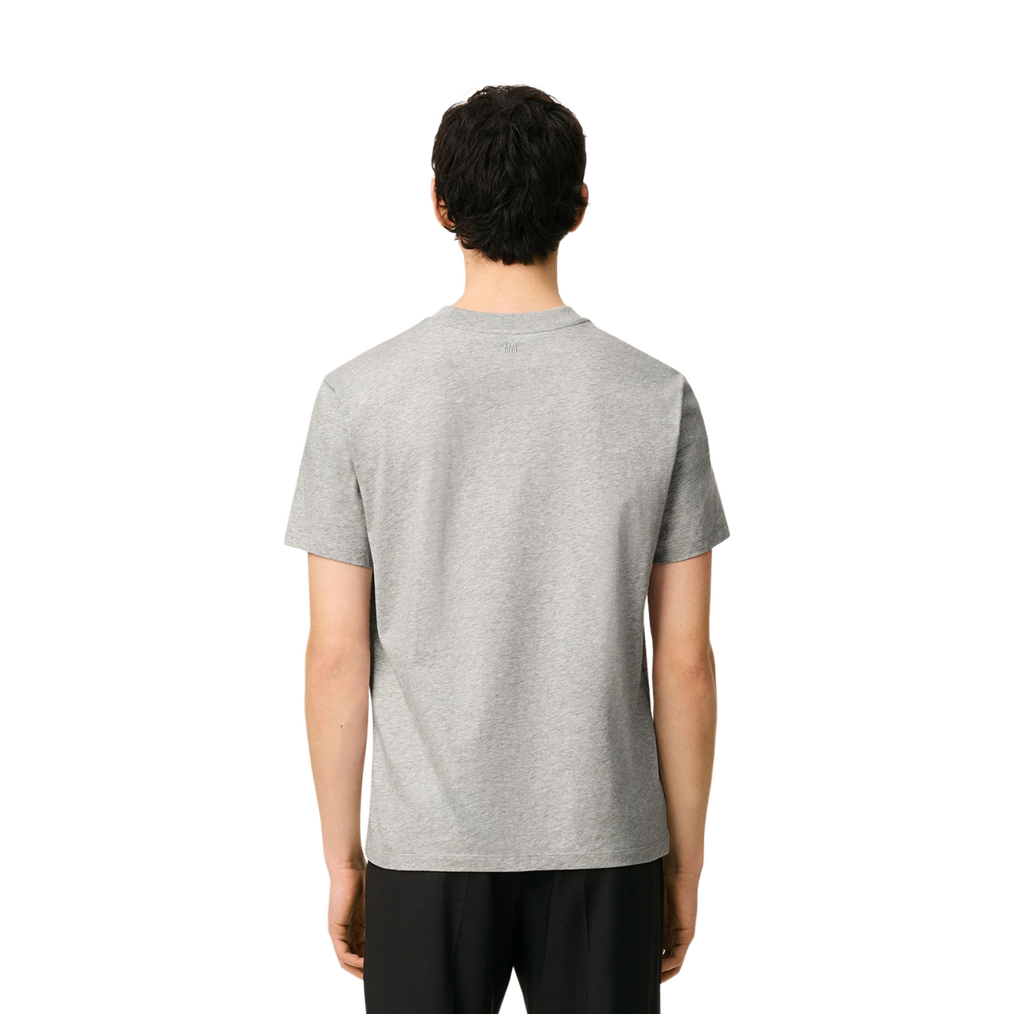 AMI PARIS Contrasted ADC Tee Heather Ash Grey (SS25)