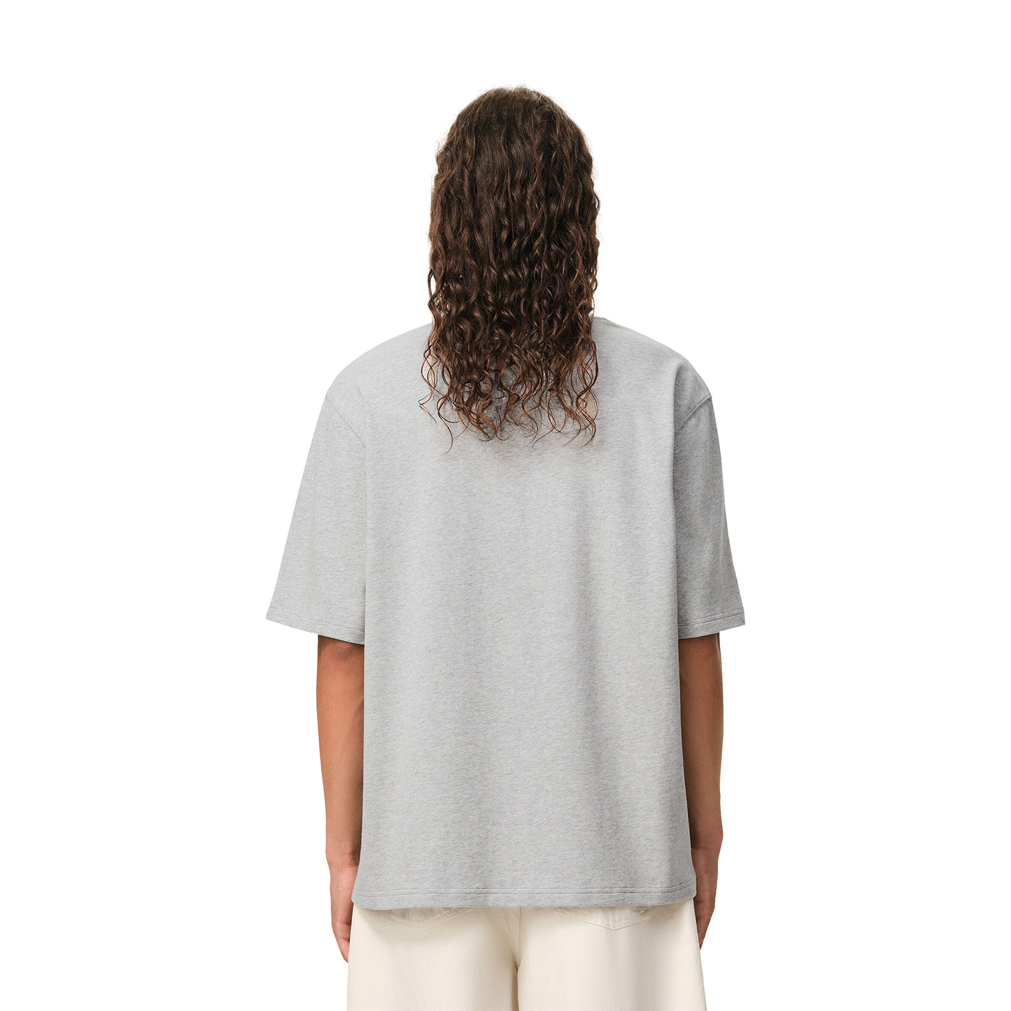 AMI PARIS Cotton Ami De Coeur Embossed Tee Heather Ash Grey (SS26)