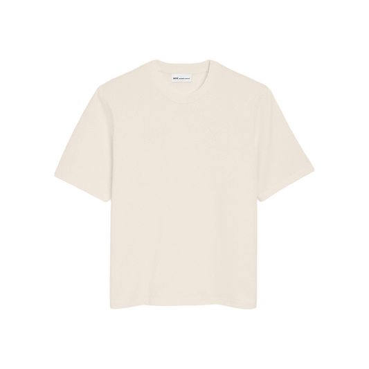 AMI PARIS Cotton Ami De Coeur Embossed Tee White Cream (SS26)