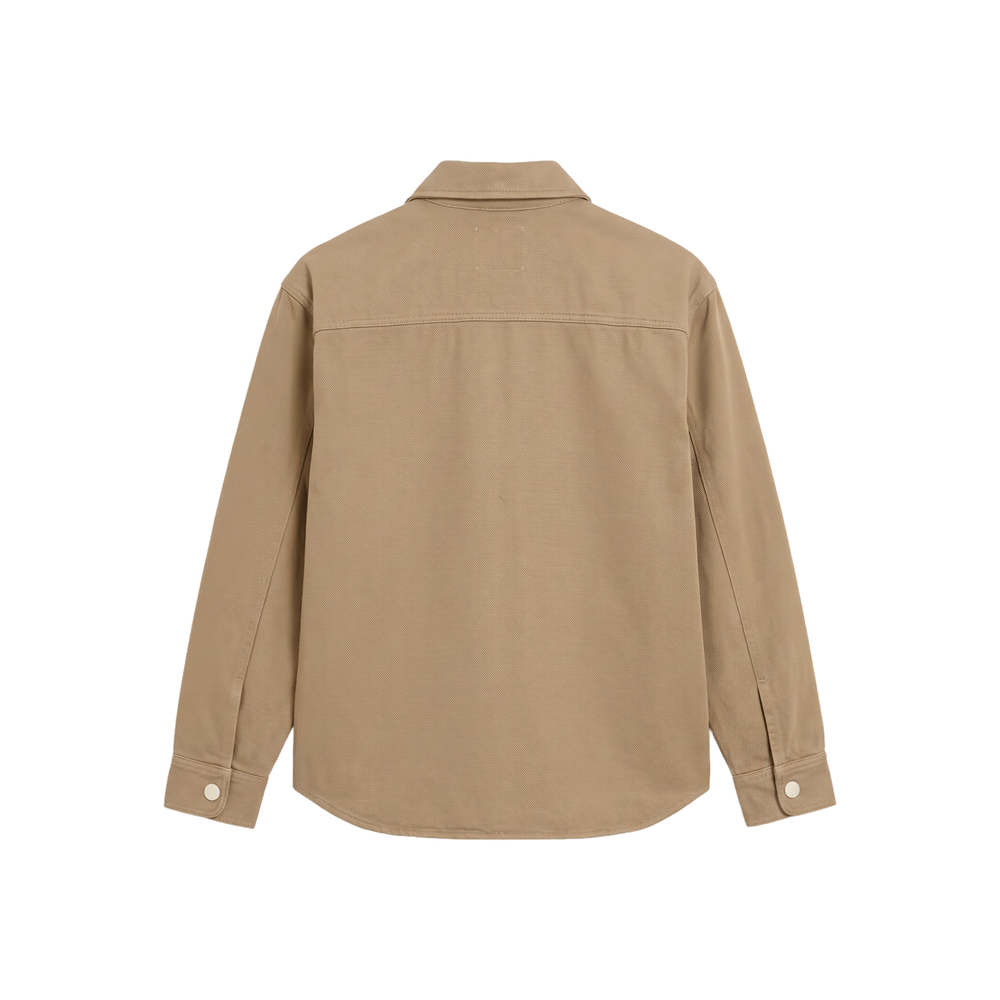 AMI PARIS Cotton Knitted Ami De Coeur Overshirt Taupe Beige (SS26)
