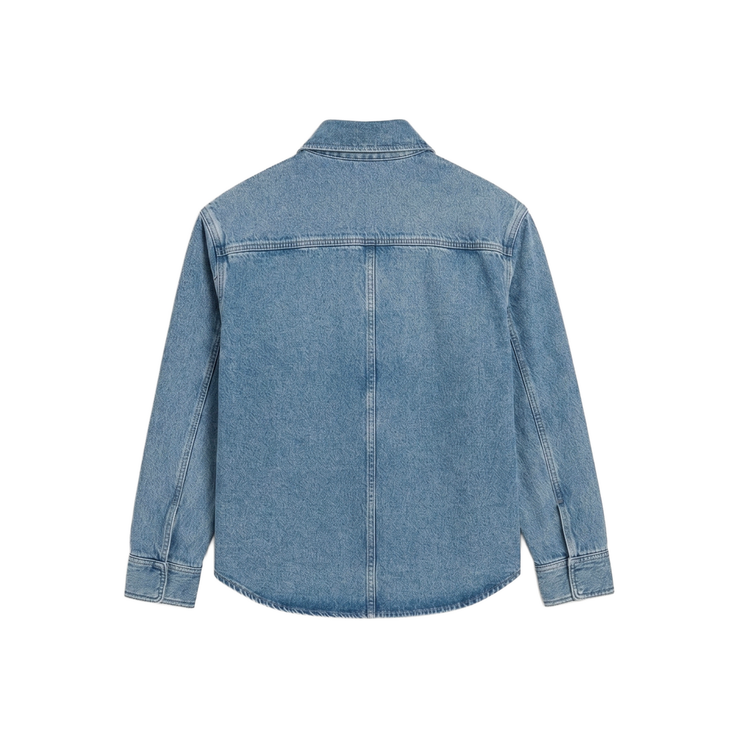 AMI PARIS Cotton Knitted Ami De Coeur Overshirt Used Blue (SS26)