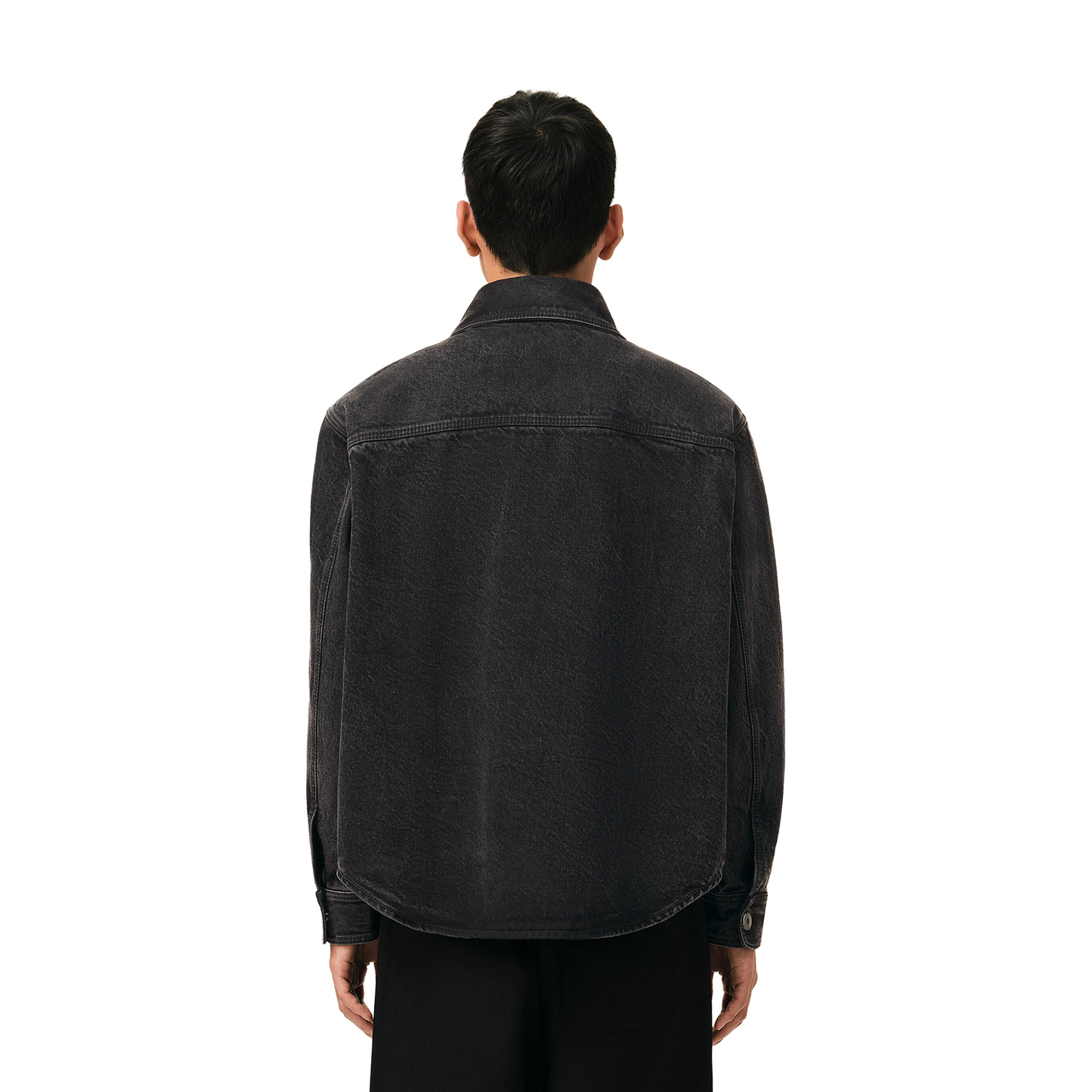 AMI PARIS Cotton Knitted Ami De Coeur Overshirt Used Grey (SS26)