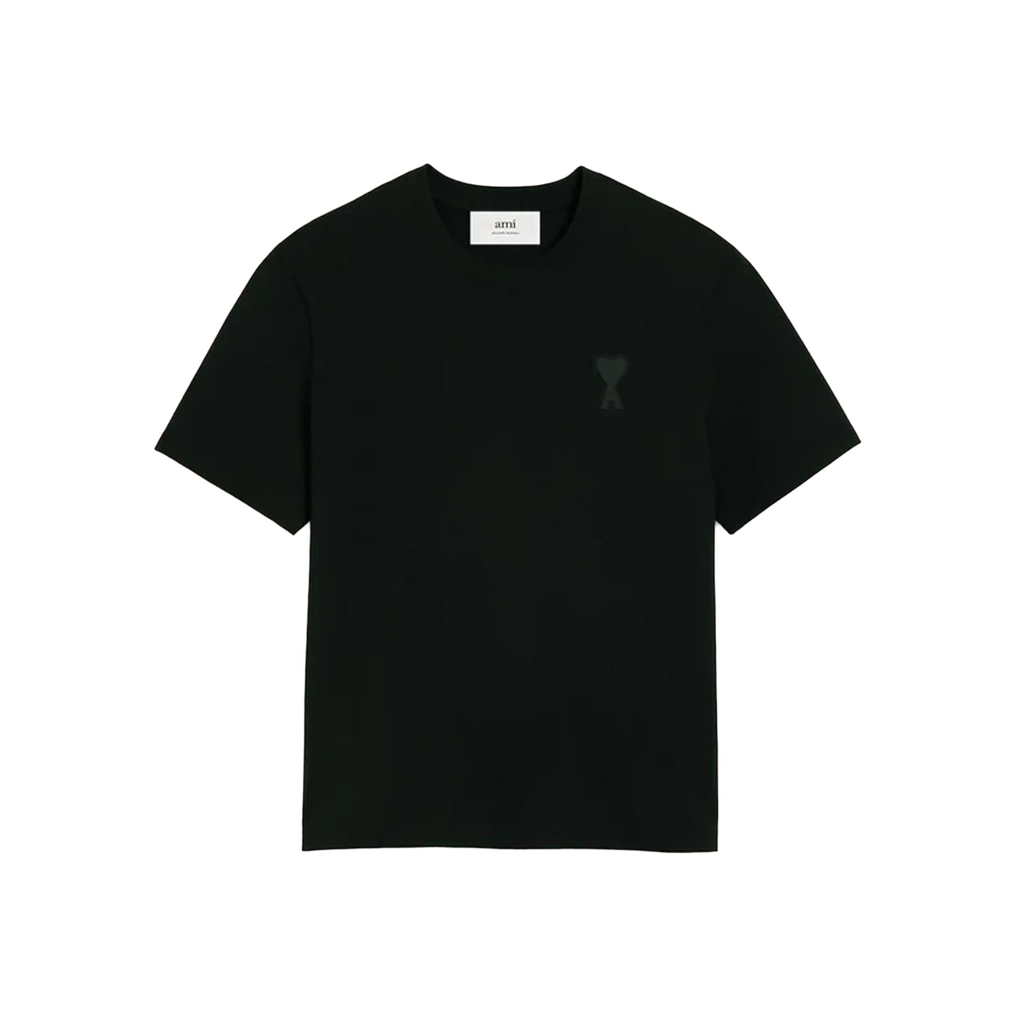 AMI PARIS Embossed Heart Tee Black (SS24)