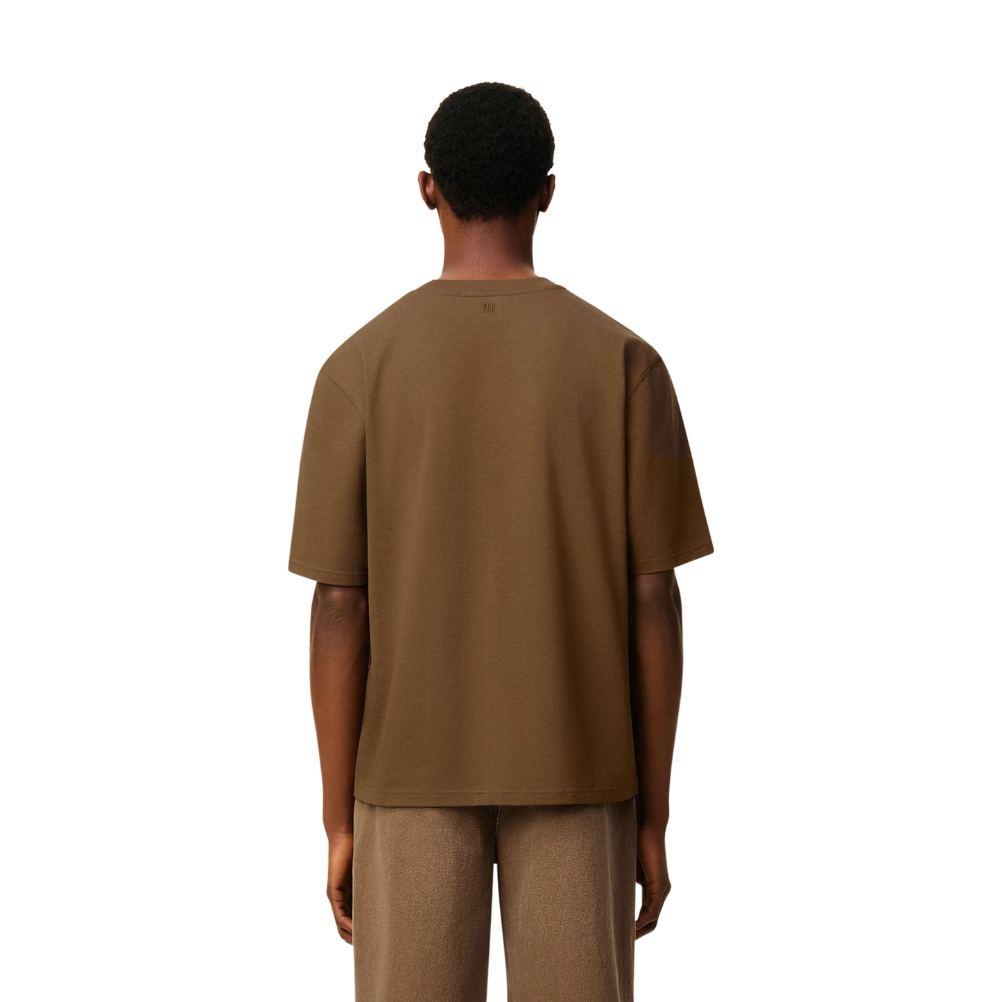 AMI PARIS Small Embossed ADC Tee Hazelnut (FW25)