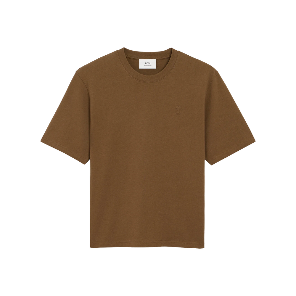 AMI PARIS Small Embossed ADC Tee Hazelnut (FW25)