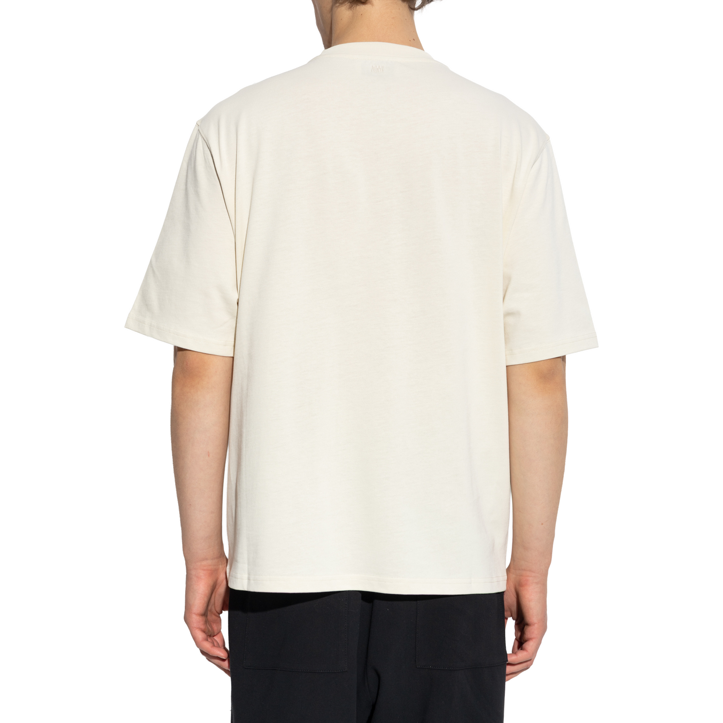 AMI PARIS Small Embossed ADC Tee Ivory (FW25)