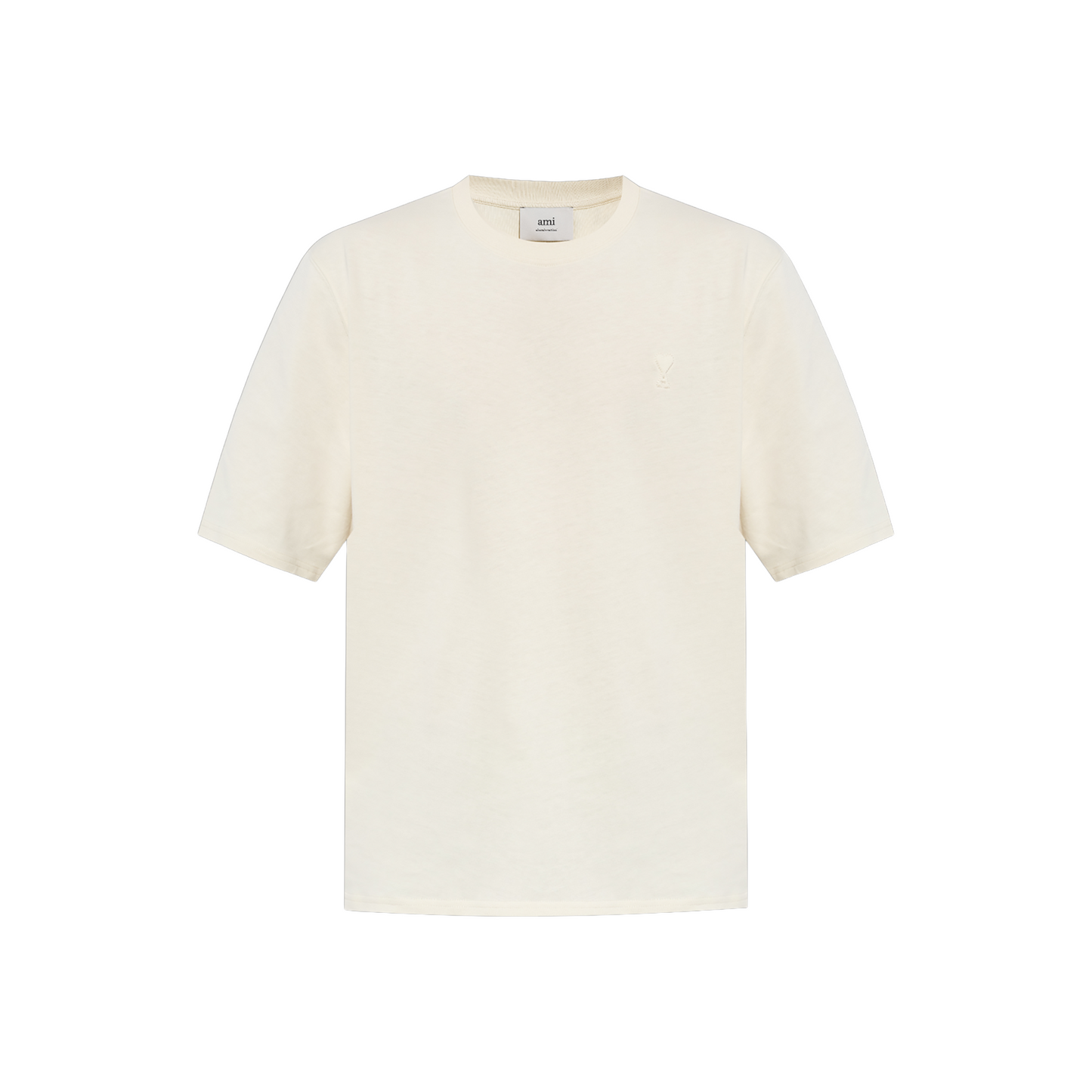 AMI PARIS Small Embossed ADC Tee Ivory (FW25)