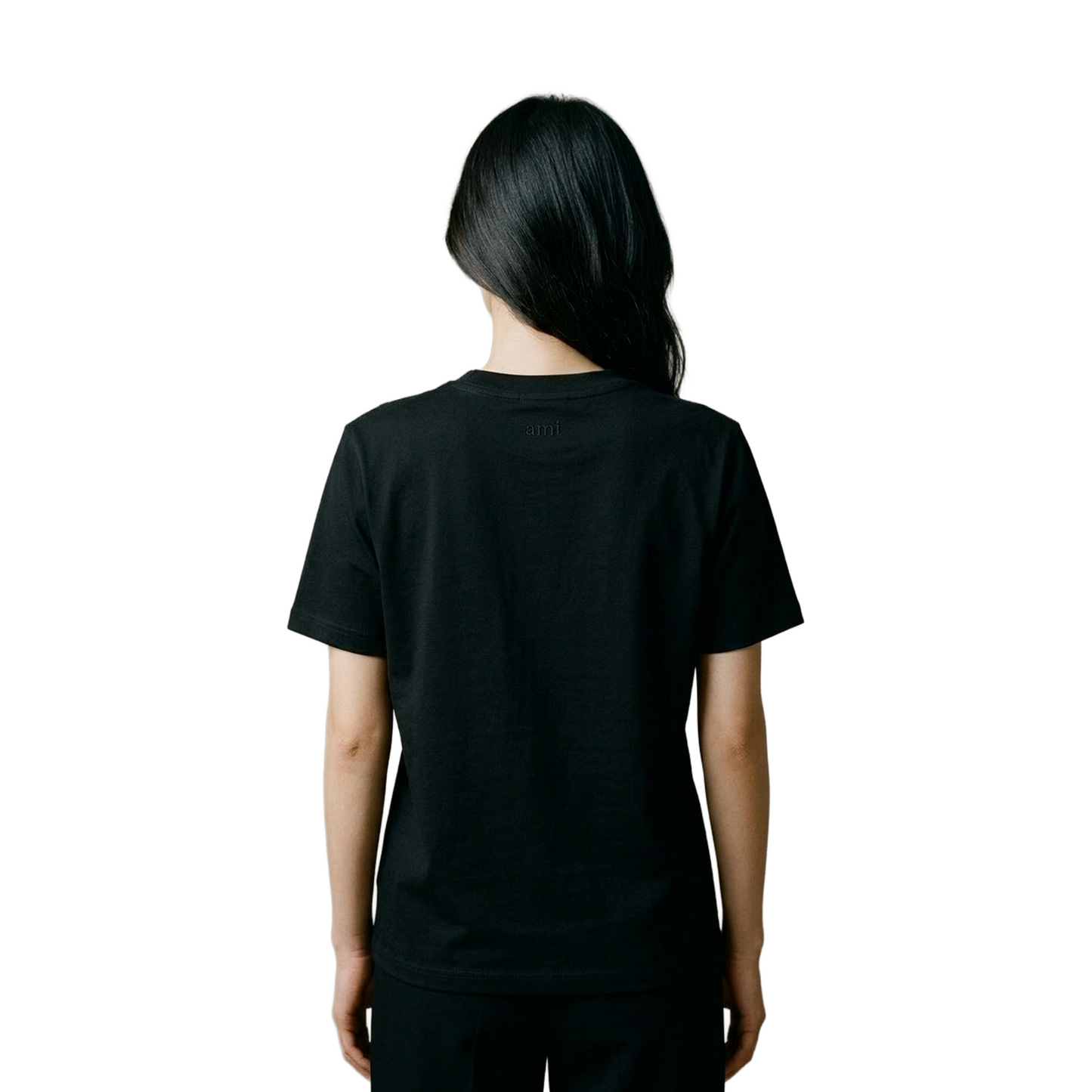 AMI PARIS Small Red Ami De Coeur Tee Black (SS22)