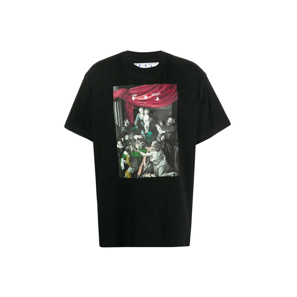 Off-White Caravaggio Madonna Of The Rosary Painting Oversized Tee Black