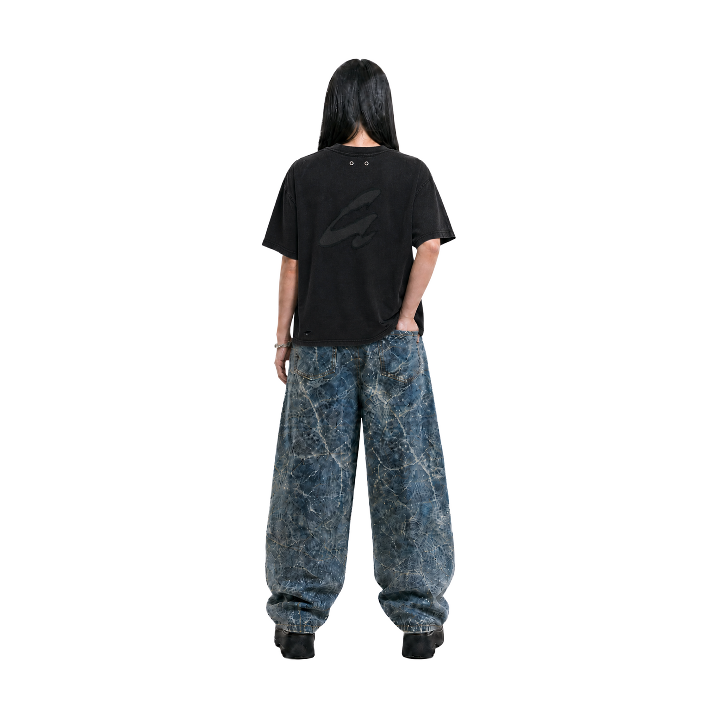 RAW/21 Crestline Oversized Tee Washed Black/Black (SS26)