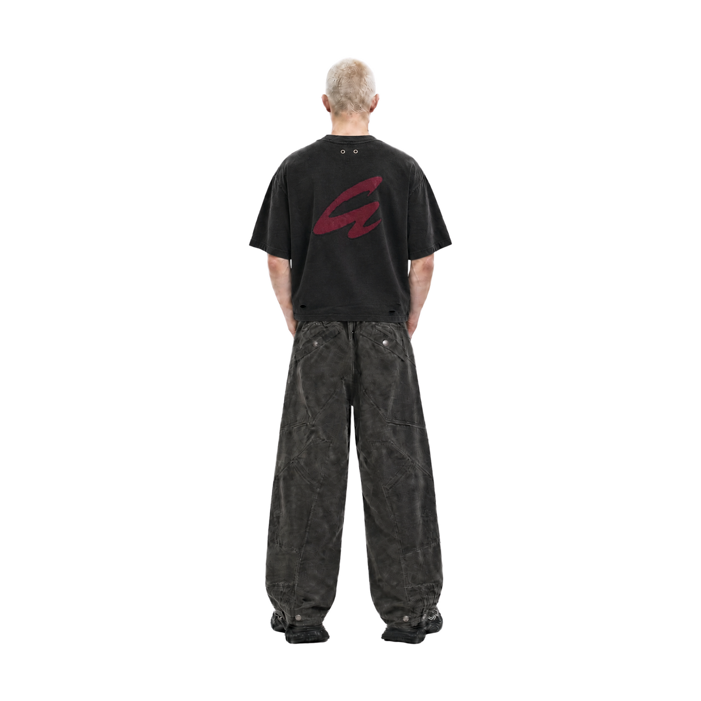 RAW/21 Crestline Oversized Tee Washed Black/Red (SS26)
