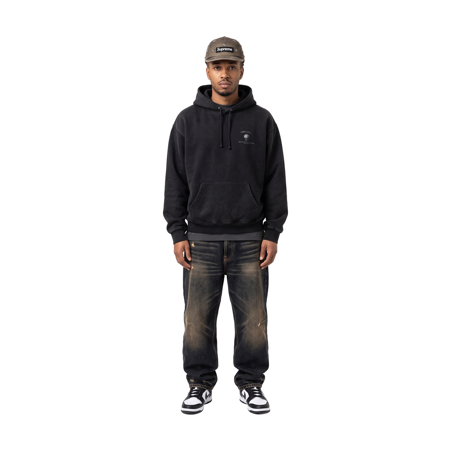 Supreme Stars Studded Denim Camp Cap Washed Black (SS26)