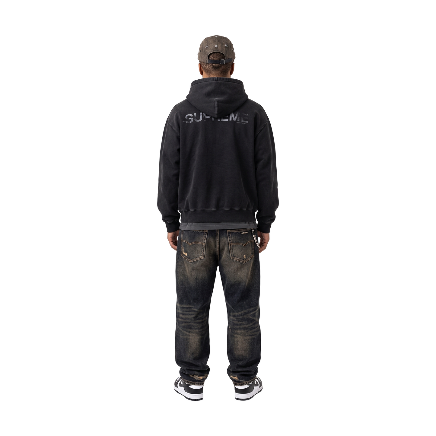 Supreme Stars Studded Denim Camp Cap Washed Black (SS26)