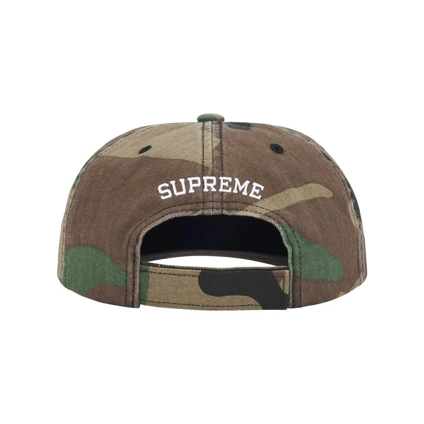 Supreme Embroidered Money Logo 6-Panel Cap Woodland Camo (SS26)