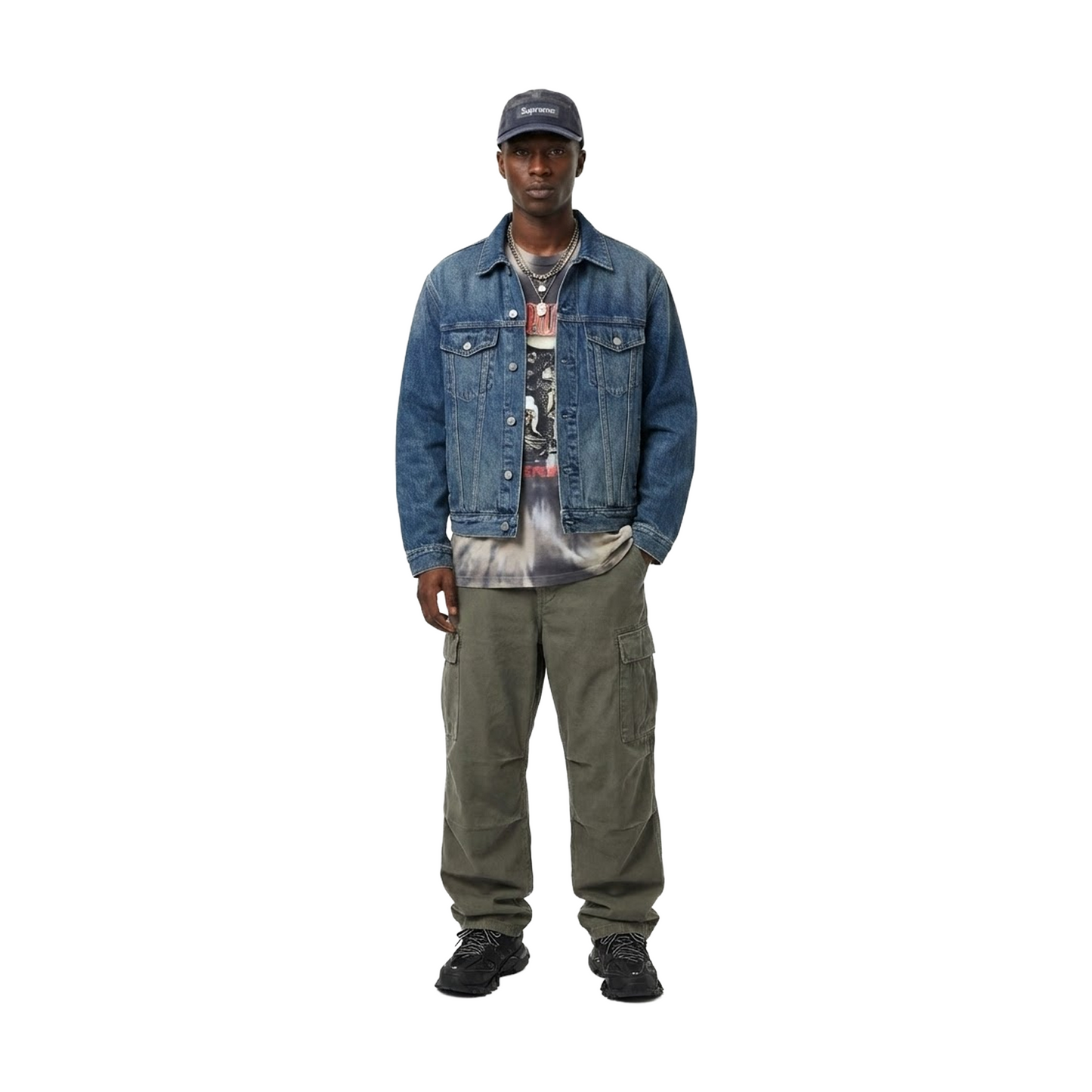 Supreme Overdyed Camp Cap Navy (FW25)